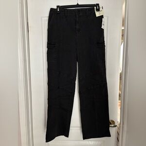 L'AGENCE Brooklyn Cargo Washed Black Utility Pants